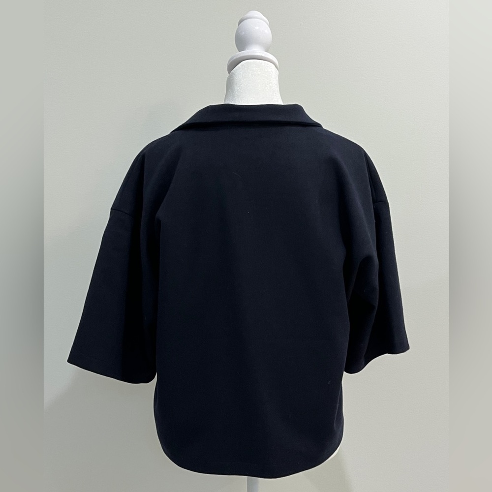 Agnes B. Wool blend Navy Top M - Picture 3 of 13